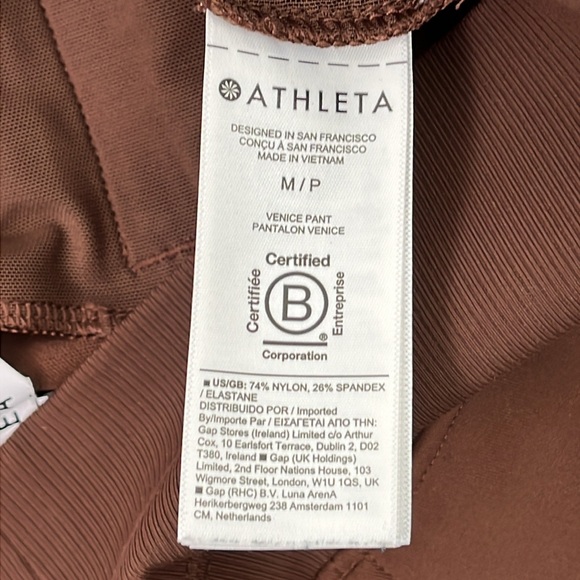 ATHLETA VENICE FLARE PULL ON PANTS SLIT AT HEM Mahogany Brown Sz MED - Picture 13 of 15